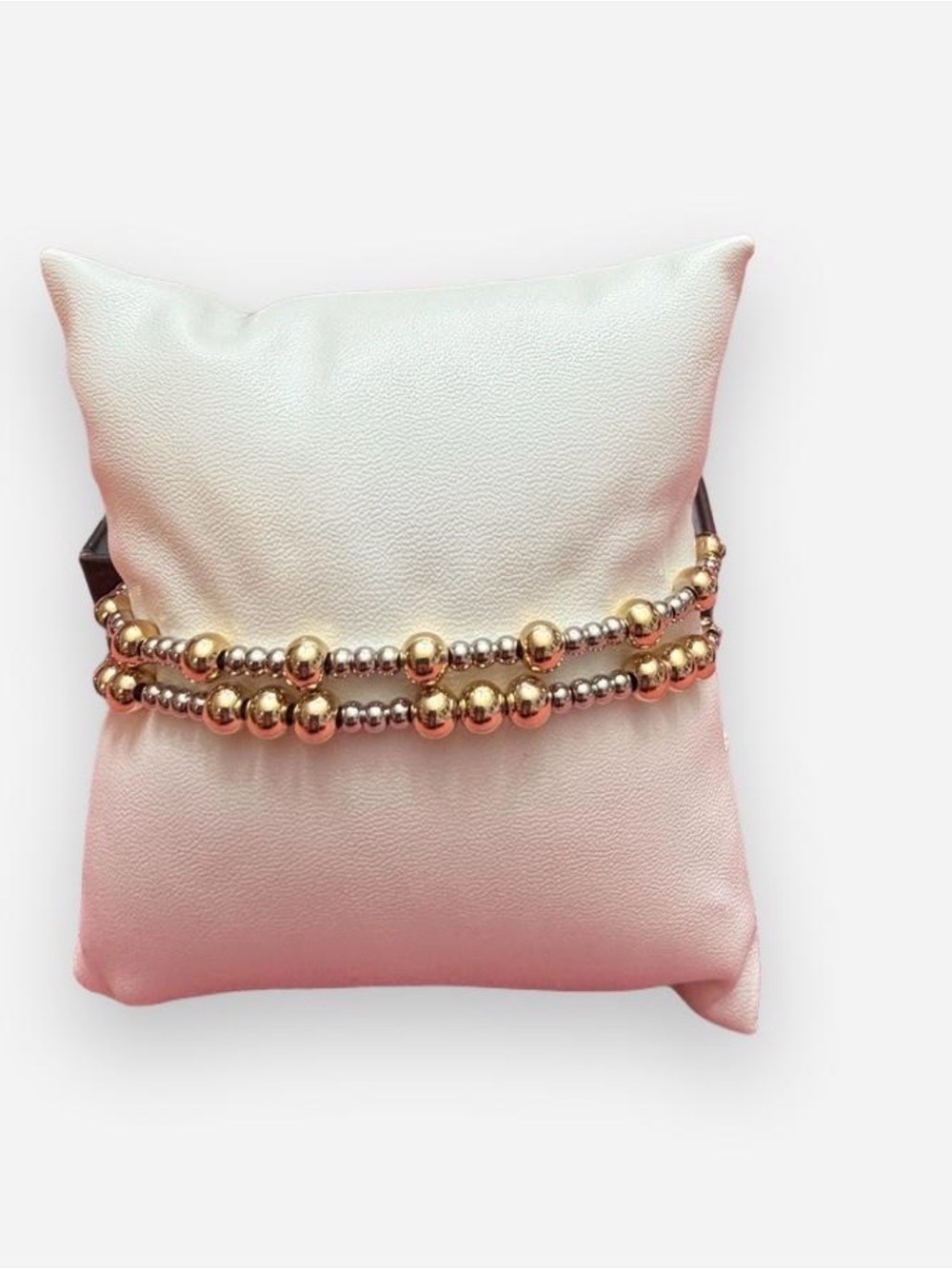 nOir Jewelry Two-Tone Gold and Silver Beaded Bracelet Set